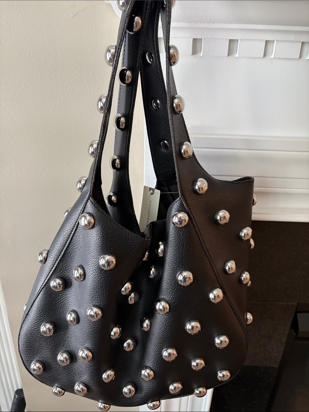 Anthropologie Sonia Medium Slouchy Studded Tote Bag - Black - Picture 2 of 7